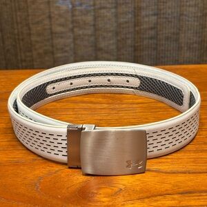 Under Armour Men's Golf Performance Perforated Belt - White/Gray